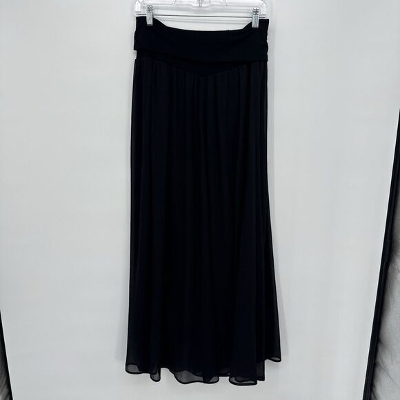 Belle Gray by Lisa Rinna Black Foldover Long Maxi Skirt Size Medium Y2k - Picture 7 of 10
